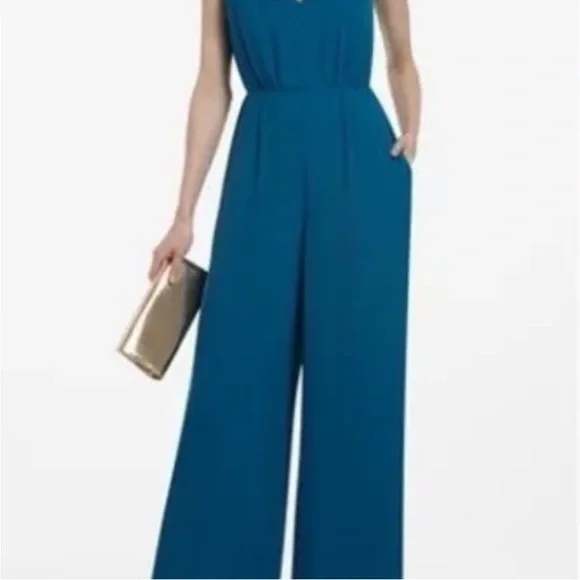 BCBGMaxAzria Blue Wide-Leg Jumpsuit - Picture 7 of 8